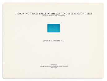 BALDESSARI, JOHN. Throwing Three Balls in the Air to Get a Straight Line. (Best of Thirty-six Attempts).